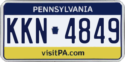 PA license plate KKN4849