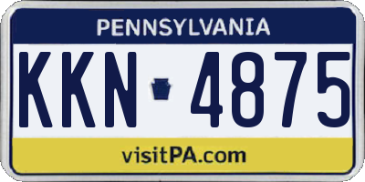 PA license plate KKN4875