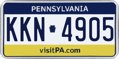 PA license plate KKN4905
