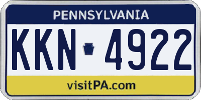 PA license plate KKN4922