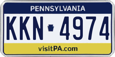 PA license plate KKN4974