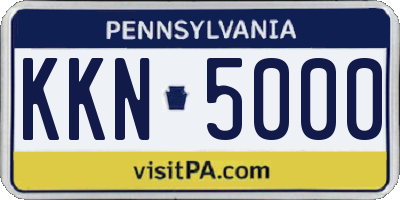 PA license plate KKN5000