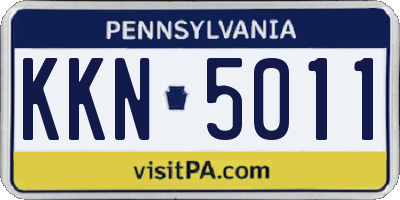PA license plate KKN5011