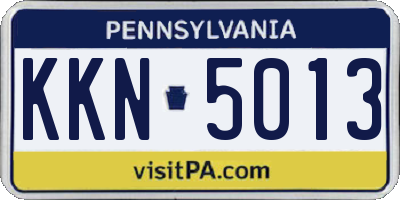 PA license plate KKN5013