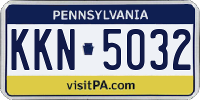 PA license plate KKN5032