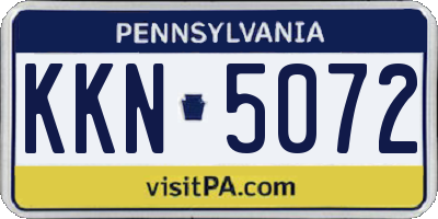 PA license plate KKN5072