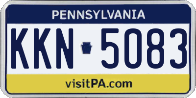 PA license plate KKN5083