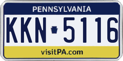 PA license plate KKN5116