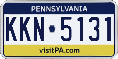 PA license plate KKN5131