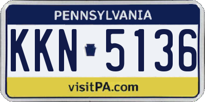 PA license plate KKN5136