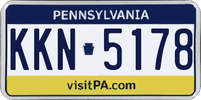 PA license plate KKN5178