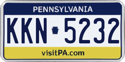 PA license plate KKN5232