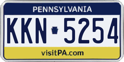PA license plate KKN5254