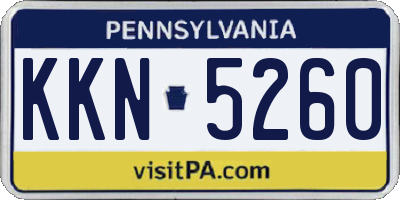 PA license plate KKN5260