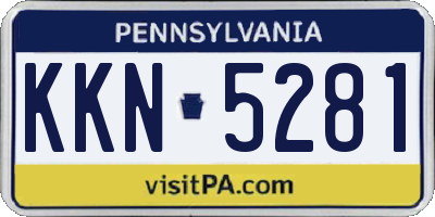 PA license plate KKN5281