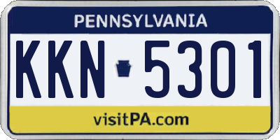 PA license plate KKN5301
