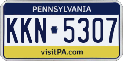 PA license plate KKN5307