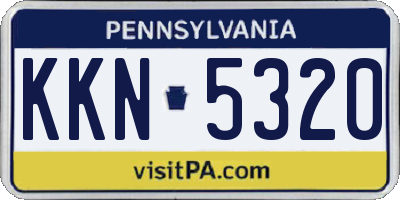PA license plate KKN5320