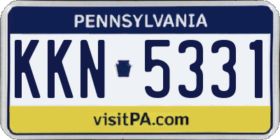 PA license plate KKN5331