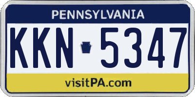 PA license plate KKN5347