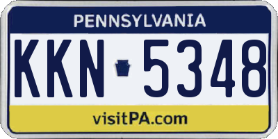 PA license plate KKN5348