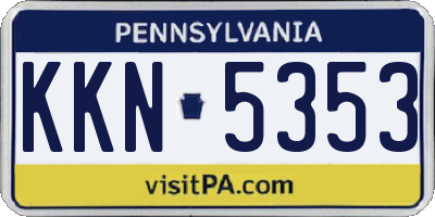 PA license plate KKN5353