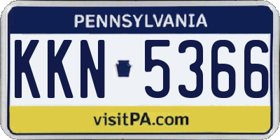 PA license plate KKN5366