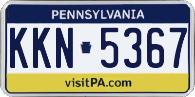 PA license plate KKN5367