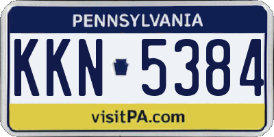 PA license plate KKN5384