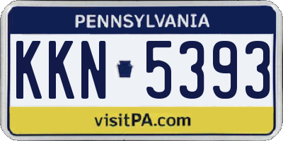 PA license plate KKN5393