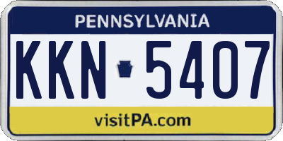 PA license plate KKN5407