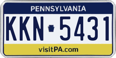 PA license plate KKN5431