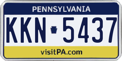 PA license plate KKN5437