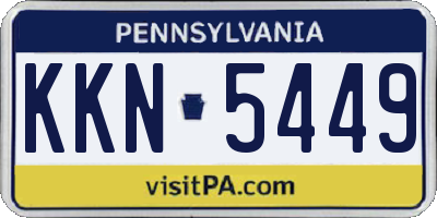 PA license plate KKN5449