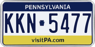 PA license plate KKN5477