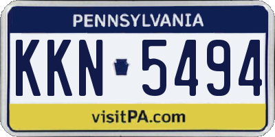 PA license plate KKN5494