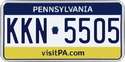 PA license plate KKN5505