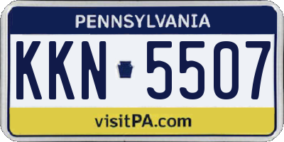 PA license plate KKN5507