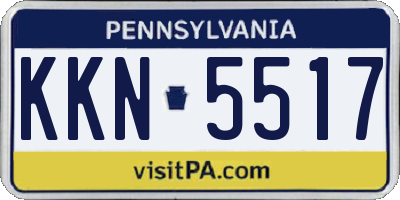 PA license plate KKN5517