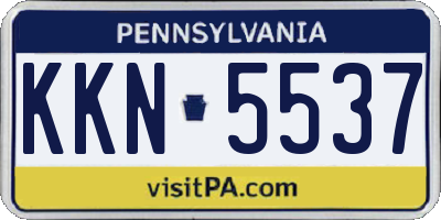 PA license plate KKN5537