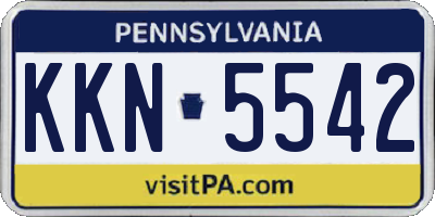 PA license plate KKN5542