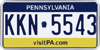 PA license plate KKN5543