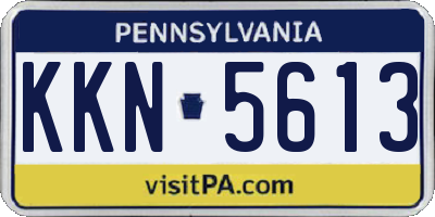 PA license plate KKN5613