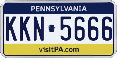 PA license plate KKN5666
