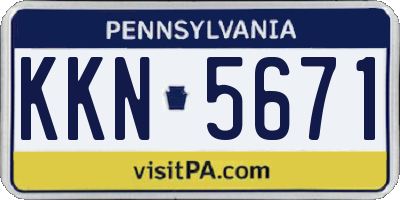 PA license plate KKN5671