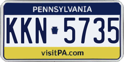 PA license plate KKN5735