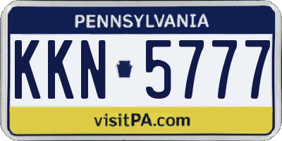 PA license plate KKN5777