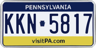 PA license plate KKN5817