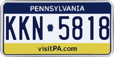PA license plate KKN5818