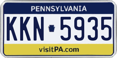 PA license plate KKN5935
